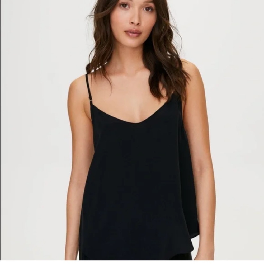 Aritzia Wilfred Silk Classic Black Camisole Top sz XXS